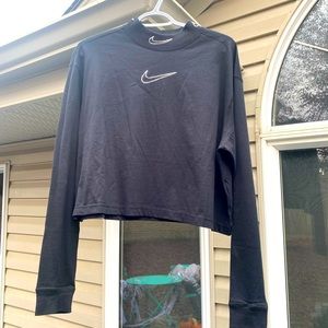 Nike size L rhinestone cropped turtle neck top
